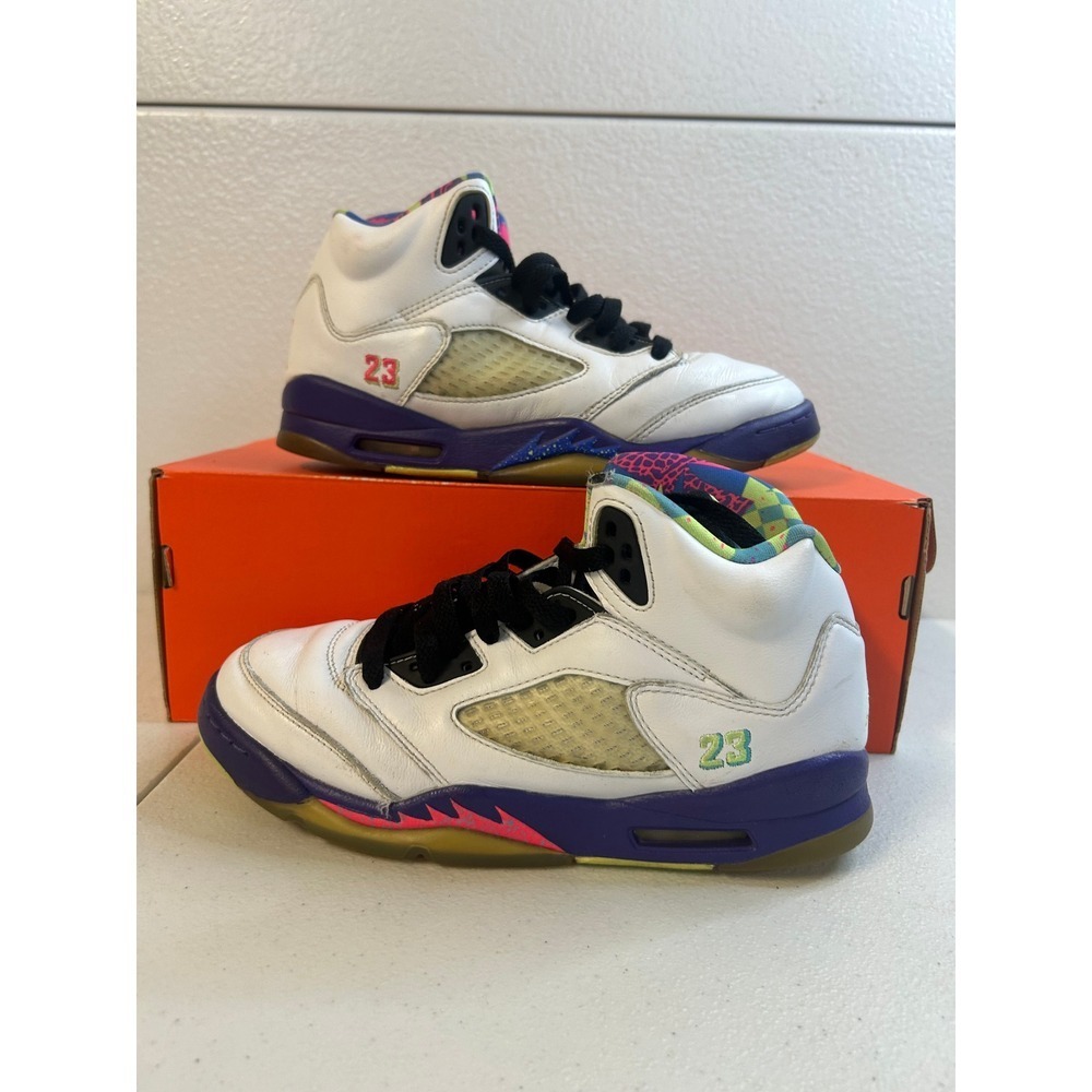 Nike Air Jordan 5 Retro Bel-Air Alternate White Purple 5.5Y #1798